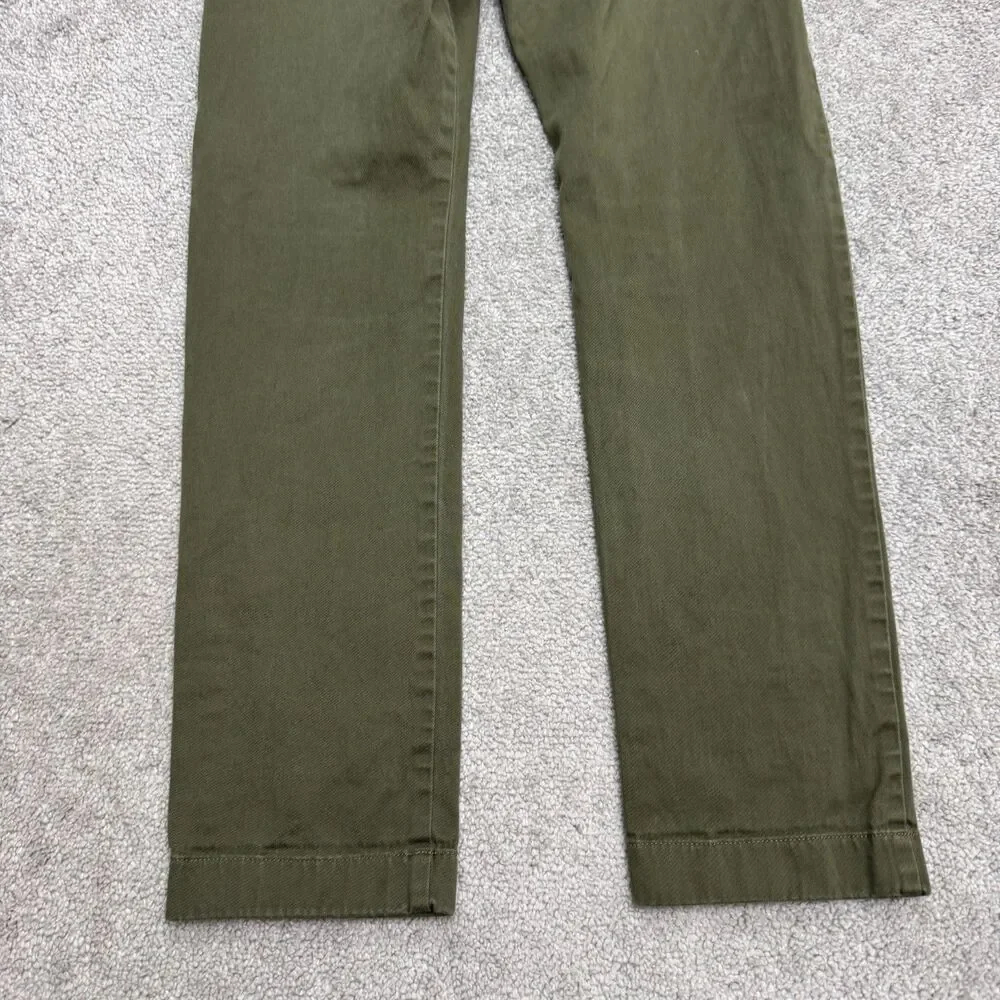 J.Crew 484 Slim Fit Chino Pants Mens 28x30 Olive Green Tapered Flat Front Cotton